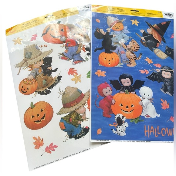 Other - NEW Deadstock set of Thanksgiving and Halloween window decals, y2k